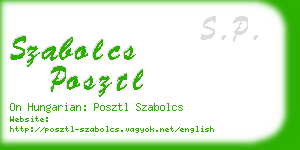 szabolcs posztl business card